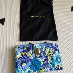 Vera Bradley Blue & Purple Floral Quilted Turn-Lock Wallet
